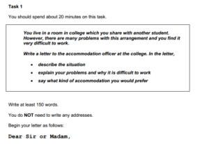 ielts task 1 question formal letter
