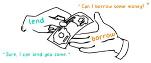 فرق بین« lend و borrow»